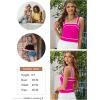 imageDokotoo Womens Square Neck Knit Crop Tank Tops 2025 Slim Fit Y2K Color Block Sleeveless Cami ShirtsHot Pink