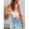 imageDokotoo Womens Square Neck Knit Crop Tank Tops 2025 Slim Fit Y2K Color Block Sleeveless Cami ShirtsWhite
