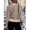 imageDokotoo Womens Striped Sweaters Puff Long Sleeve Crewneck Ribbed Knit Pullover Jumper TopsBeige