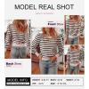 imageDokotoo Womens Striped Sweaters Puff Long Sleeve Crewneck Ribbed Knit Pullover Jumper TopsBeige