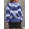 imageDokotoo Womens Striped Sweaters Puff Long Sleeve Crewneck Ribbed Knit Pullover Jumper TopsBlue