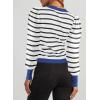 imageDokotoo Womens Striped Sweaters Puff Long Sleeve Crewneck Ribbed Knit Pullover Jumper TopsBlue Stripe