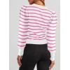 imageDokotoo Womens Striped Sweaters Puff Long Sleeve Crewneck Ribbed Knit Pullover Jumper TopsPink Stripe