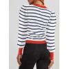 imageDokotoo Womens Striped Sweaters Puff Long Sleeve Crewneck Ribbed Knit Pullover Jumper TopsRed Stripe
