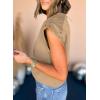 imageDokotoo Womens Studded Short Sleeve Tops Summer Casual Knit Solid Crew Neck Shirts BlousesLight French Beige