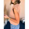 imageDokotoo Womens Studded Short Sleeve Tops Summer Casual Knit Solid Crew Neck Shirts BlousesPink