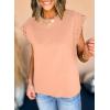 imageDokotoo Womens Studded Short Sleeve Tops Summer Casual Knit Solid Crew Neck Shirts BlousesPink