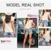 imageDokotoo Womens Summer Tops Dressy Casual V Neck Ruffle Short Sleeve Solid Blouses TopsApricot