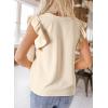 imageDokotoo Womens Summer Tops Dressy Casual V Neck Ruffle Short Sleeve Solid Blouses TopsApricot