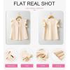 imageDokotoo Womens Summer Tops Dressy Casual V Neck Ruffle Short Sleeve Solid Blouses TopsApricot