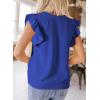 imageDokotoo Womens Summer Tops Dressy Casual V Neck Ruffle Short Sleeve Solid Blouses TopsBlue
