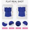 imageDokotoo Womens Summer Tops Dressy Casual V Neck Ruffle Short Sleeve Solid Blouses TopsBlue