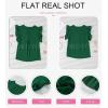 imageDokotoo Womens Summer Tops Dressy Casual V Neck Ruffle Short Sleeve Solid Blouses TopsDark Green