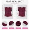 imageDokotoo Womens Summer Tops Dressy Casual V Neck Ruffle Short Sleeve Solid Blouses TopsDark Red