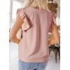 imageDokotoo Womens Summer Tops Dressy Casual V Neck Ruffle Short Sleeve Solid Blouses TopsLight Pink