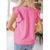 imageDokotoo Womens Summer Tops Dressy Casual V Neck Ruffle Short Sleeve Solid Blouses TopsPink