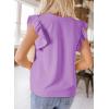 imageDokotoo Womens Summer Tops Dressy Casual V Neck Ruffle Short Sleeve Solid Blouses TopsPurple