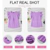 imageDokotoo Womens Summer Tops Dressy Casual V Neck Ruffle Short Sleeve Solid Blouses TopsPurple
