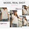 imageDokotoo Womens Summer Tops Dressy Casual V Neck Ruffle Short Sleeve Solid Blouses TopsWhite