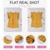 imageDokotoo Womens Summer Tops Dressy Casual V Neck Ruffle Short Sleeve Solid Blouses TopsYellow