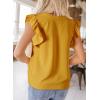 imageDokotoo Womens Summer Tops Dressy Casual V Neck Ruffle Short Sleeve Solid Blouses TopsYellow