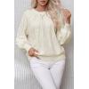 imageDokotoo Womens Sweaters Crewneck Long Sleeve Cable Knit Chunky Sweater Tops Fashion 2025 Fall OutifitsApricot