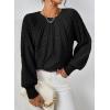 imageDokotoo Womens Sweaters Crewneck Long Sleeve Cable Knit Chunky Sweater Tops Fashion 2025 Fall OutifitsBlack