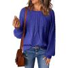 imageDokotoo Womens Sweaters Crewneck Long Sleeve Cable Knit Chunky Sweater Tops Fashion 2025 Fall OutifitsBlue