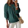 imageDokotoo Womens Sweaters Crewneck Long Sleeve Cable Knit Chunky Sweater Tops Fashion 2025 Fall OutifitsDark Green