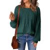 imageDokotoo Womens Sweaters Crewneck Long Sleeve Cable Knit Chunky Sweater Tops Fashion 2025 Fall OutifitsDark Green