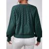 imageDokotoo Womens Sweaters Crewneck Long Sleeve Cable Knit Chunky Sweater Tops Fashion 2025 Fall OutifitsDark Green