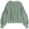 imageDokotoo Womens Sweaters Crewneck Long Sleeve Cable Knit Chunky Sweater Tops Fashion 2025 Fall OutifitsGreen
