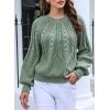 imageDokotoo Womens Sweaters Crewneck Long Sleeve Cable Knit Chunky Sweater Tops Fashion 2025 Fall OutifitsGreen