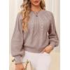 imageDokotoo Womens Sweaters Crewneck Long Sleeve Cable Knit Chunky Sweater Tops Fashion 2025 Fall OutifitsKhaki