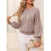 imageDokotoo Womens Sweaters Crewneck Long Sleeve Cable Knit Chunky Sweater Tops Fashion 2025 Fall OutifitsKhaki
