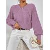 imageDokotoo Womens Sweaters Crewneck Long Sleeve Cable Knit Chunky Sweater Tops Fashion 2025 Fall OutifitsPurple