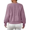 imageDokotoo Womens Sweaters Crewneck Long Sleeve Cable Knit Chunky Sweater Tops Fashion 2025 Fall OutifitsPurple