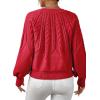 imageDokotoo Womens Sweaters Crewneck Long Sleeve Cable Knit Chunky Sweater Tops Fashion 2025 Fall OutifitsRed 1
