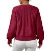 imageDokotoo Womens Sweaters Crewneck Long Sleeve Cable Knit Chunky Sweater Tops Fashion 2025 Fall OutifitsRed