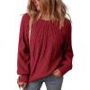 imageDokotoo Womens Sweaters Crewneck Long Sleeve Cable Knit Chunky Sweater Tops Fashion 2025 Fall OutifitsRed