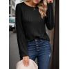 imageDokotoo Womens Tops Long Sleeve Lightweight Shirts 2025 Fall Fashion Clothing Trendy Tops Crewneck Knit Basic TeeA Black