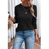 imageDokotoo Womens Tops Long Sleeve Lightweight Shirts 2025 Fall Fashion Clothing Trendy Tops Crewneck Knit Basic TeeA Black
