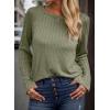 imageDokotoo Womens Tops Long Sleeve Lightweight Shirts 2025 Fall Fashion Clothing Trendy Tops Crewneck Knit Basic TeeA Grass Green