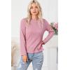 imageDokotoo Womens Tops Long Sleeve Lightweight Shirts 2025 Fall Fashion Clothing Trendy Tops Crewneck Knit Basic TeeA Pink