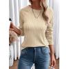 imageDokotoo Womens Tops Long Sleeve Lightweight Shirts 2025 Fall Fashion Clothing Trendy Tops Crewneck Knit Basic TeeBeige