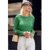 imageDokotoo Womens Tops Long Sleeve Lightweight Shirts 2025 Fall Fashion Clothing Trendy Tops Crewneck Knit Basic TeeBright Green