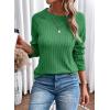 imageDokotoo Womens Tops Long Sleeve Lightweight Shirts 2025 Fall Fashion Clothing Trendy Tops Crewneck Knit Basic TeeBright Green