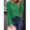 imageDokotoo Womens Tops Long Sleeve Lightweight Shirts 2025 Fall Fashion Clothing Trendy Tops Crewneck Knit Basic TeeBright Green