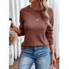 imageDokotoo Womens Tops Long Sleeve Lightweight Shirts 2025 Fall Fashion Clothing Trendy Tops Crewneck Knit Basic TeeCoffee