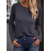 imageDokotoo Womens Tops Long Sleeve Lightweight Shirts 2025 Fall Fashion Clothing Trendy Tops Crewneck Knit Basic TeeDark Grey